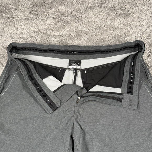 Nike‎ Golf Pants Mens 32x32 Dark Gray Dri Fit Performance Tech Chino - Picture 2 of 14
